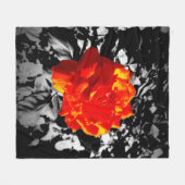 Rote Rose Custom Fleece Blanket (Vorderseite (Horizontal))
