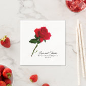 Rote Rose Custom Script Cocktail Napkin Serviette (Beispiel)