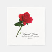 Rote Rose Custom Script Cocktail Napkin Serviette (Vorderseite)