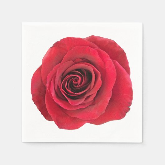 Rote Rose Custom White Napkins Serviette (Vorderseite)