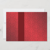 Rote Rose Damask Brautdusche Einladungen (Rückseite)