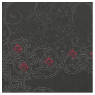 Rote Rose Damask Scroll Gothic Stoff