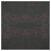 Rote Rose Damask Scroll Gothic Stoff (Muster)