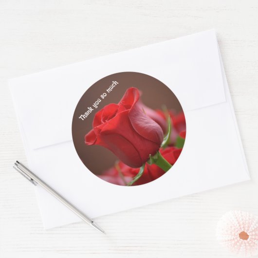 Rote Rose danke Ihnen Aufkleber (Umschlag)