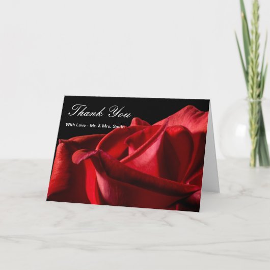 Rote Rose Danke Notiz (Vorderseite)