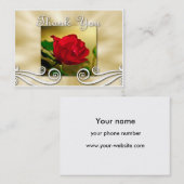 Rote Rose danken Ihnen Geschäfts-Karte Visitenkarte (Vorne/Hinten)
