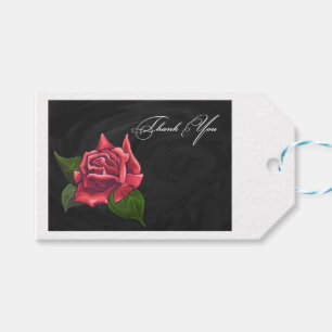 Rote Rose danken Ihnen Geschenkanhänger