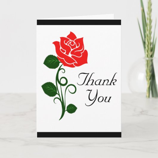 Rote Rose Dankeschön Karte (Vorderseite)