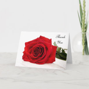 Rote Rose Dankeschön Notizkarte Dankeskarte