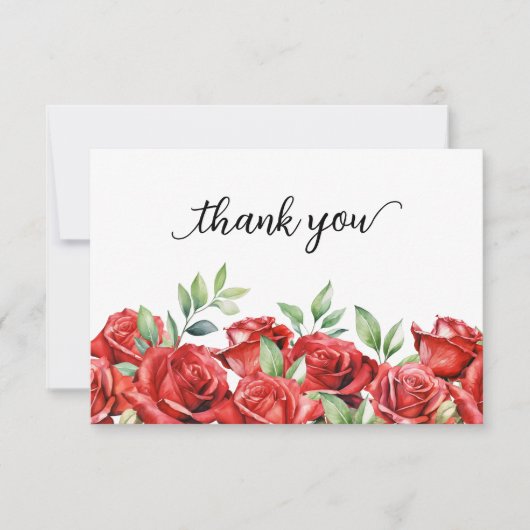 Rote Rose Dankeskarte (Vorderseite)