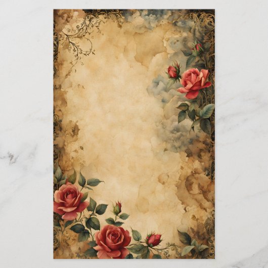 Rote Rose Dark Fantasy Briefpapier (Vorderseite)