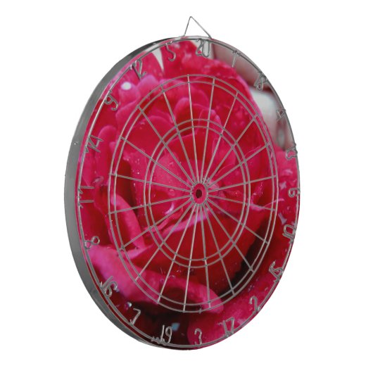 Rote Rose Dartscheibe (Vorderseite Links)