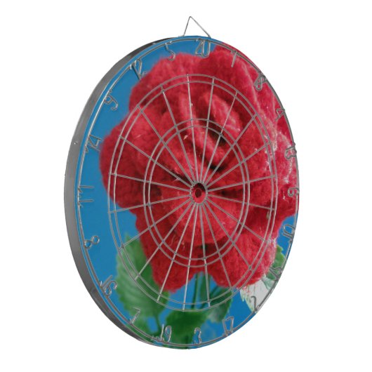 Rote Rose Dartscheibe (Vorderseite Links)