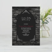 Rote Rose der gotischen Kirche Einladung (Stehend Vorderseite)