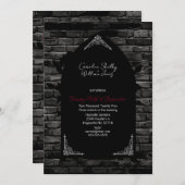 Rote Rose der gotischen Kirche Einladung (Vorne/Hinten)