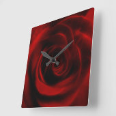 Rote Rose der Liebe Quadratische Wanduhr (Winkel)