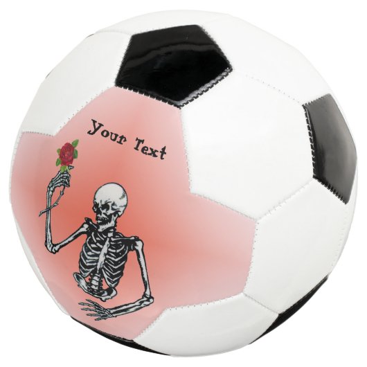 Rote Rose der Skeletthalterung auf Stem in der Han Fußball (Dreiviertel)