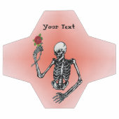 Rote Rose der Skeletthalterung auf Stem in der Han Fußball (Flach)