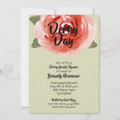 Rote Rose Derby Brautparty Einladung (Vorderseite)