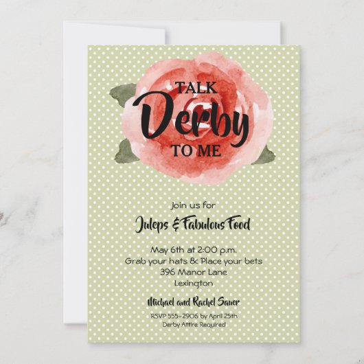 Rote Rose Derby Party Einladungen (Vorderseite)