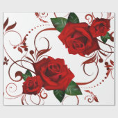 Rote Rose des glänzenden Papiers Geschenkpapier (Flach)