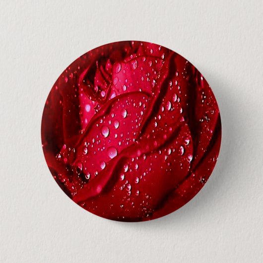 Rote Rose des Single im Regen Button (Vorderseite)