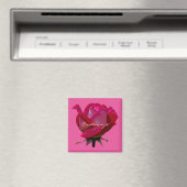 rote Rose des Single Magnet (In Situ (Geschirrspüler))