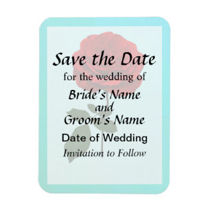 Rote Rose des Sommers Save the Date Magnet