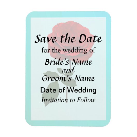 Rote Rose des Sommers Save the Date Magnet (Vertikal)