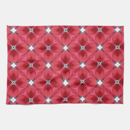 Rote Rose Diamant geometrisches Muster Geschirrtuch