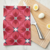 Rote Rose Diamond Geometric Muster Geschirrtuch (Viertel Falte)