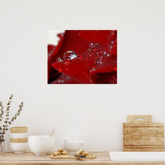 Rote Rose Diamonds Poster (Küche)