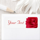 Rote Rose, die Leeradresse-Aufkleber Wedding ist (Insitu)