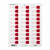 Rote Rose, die Leeradresse-Aufkleber Wedding ist (Vorne)