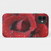 rote Rose, die mit einem Tief bedeckt ist und Grab Case-Mate iPhone Hülle (Rückseite (Horizontal))