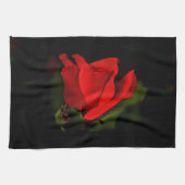 Rote Rose - dunkle Leidenschaft Handtuch (Horizontal)