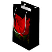 Rote Rose - dunkle Leidenschaft Kleine Geschenktüte (Rückseite Schrägansicht)
