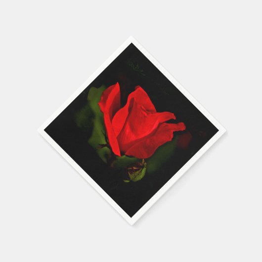 Rote Rose - dunkle Leidenschaft Serviette (Ecke)