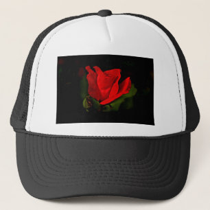 Rote Rose - dunkle Leidenschaft Truckerkappe
