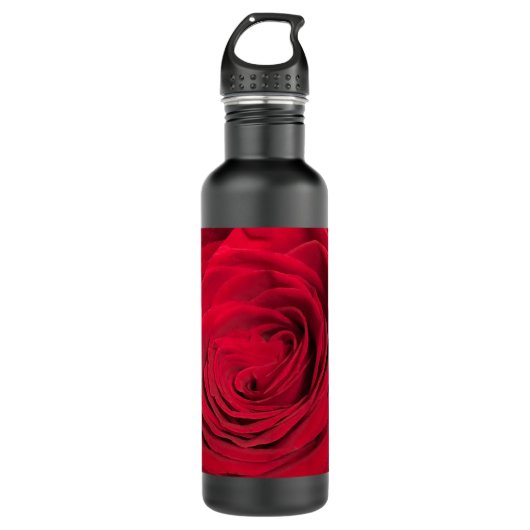 Rote Rose Edelstahlflasche (Vorderseite)