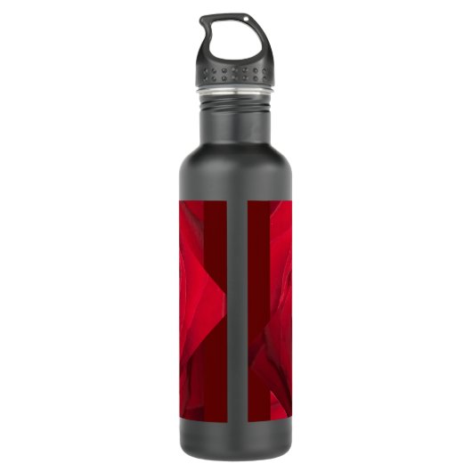 Rote Rose Edelstahlflasche (Rückseite)
