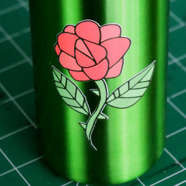 Rote Rose Edelstahlflasche