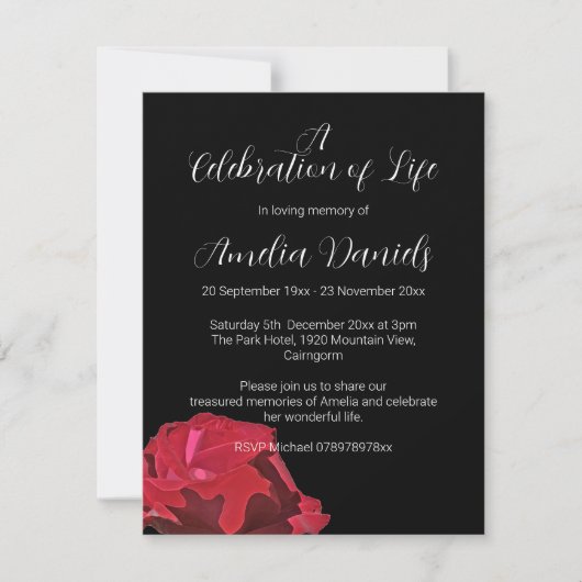 Rote Rose Einladung (Vorderseite)