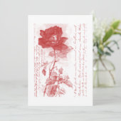 Rote Rose Einladung (Stehend Vorderseite)