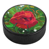 ROTE ROSE  EISHOCKEY PUCK (3/4)