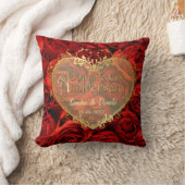 Rote Rose Elegance - 50. Hochzeitstag Kissen (Decke)