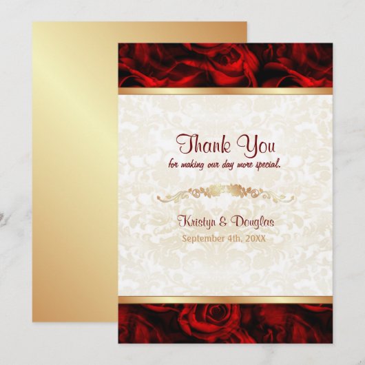 Rote Rose Elegance - Danke (Vorne/Hinten)