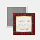 Rote Rose Elegance Magnet (Vorderseite/Rückseite)