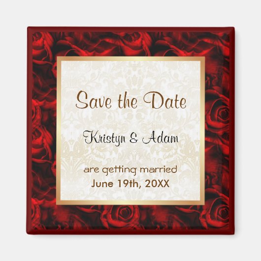 Rote Rose Elegance Magnet (Vorne)