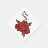 Rote Rose Elegance Serviette (Ecke)